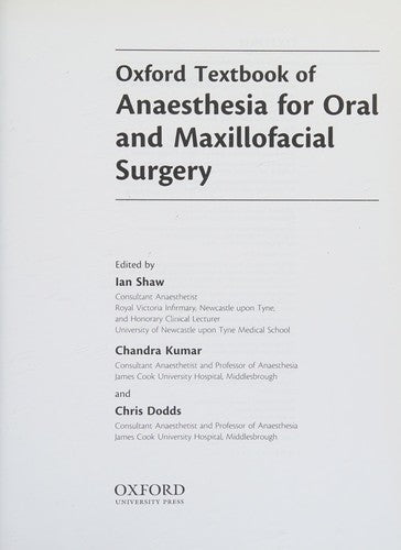 Oxford Textbook of Anaesthesia for Oral and Maxillofacial Surgery