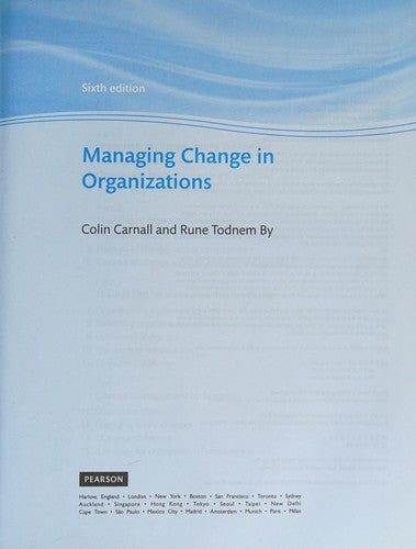 Managing Change in Organizations