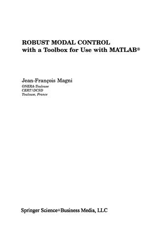 Robust Modal Control with a Toolbox for Use with MATLAB®