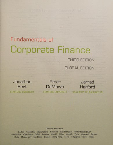 Fundamentals of Corporate Finance, Global Edition