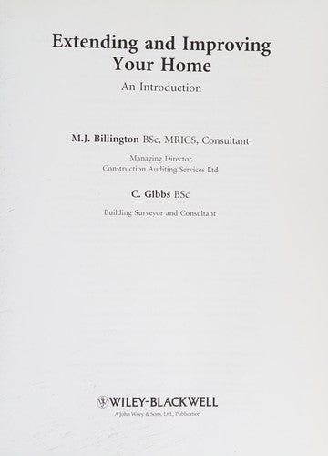 Extending and Improving Your Home An Introduction