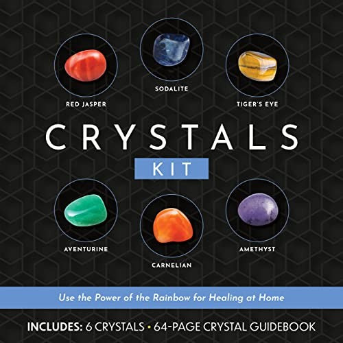 Crystals Kit Use the Power of the Rainbow for Healing at Home - Includes: 6 Crystals, 64-page Crystal Guidebook
