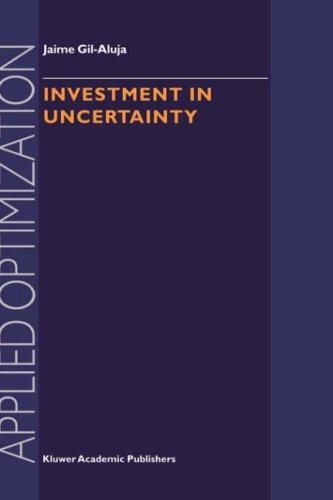 Investment in Uncertainty (Applied Optimization, 21)
