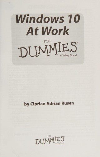 Windows 10 At Work For Dummies