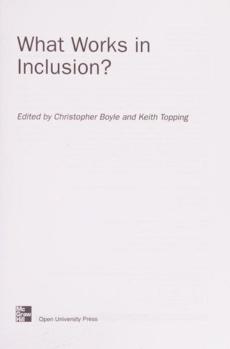 What Works In Inclusion?