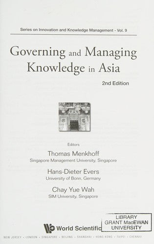 Governing and Managing Knowledge in Asia