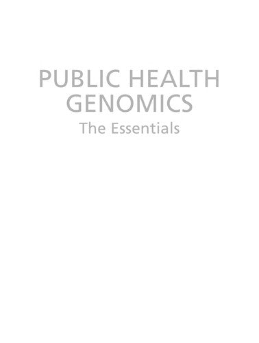 Public Health Genomics The Essentials