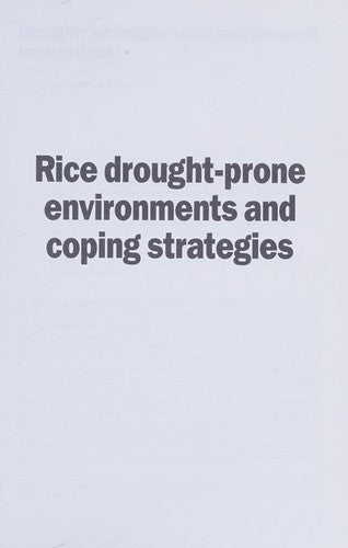 Drought Frontiers in Rice Crop Improvement for Increased Rainfed Production
