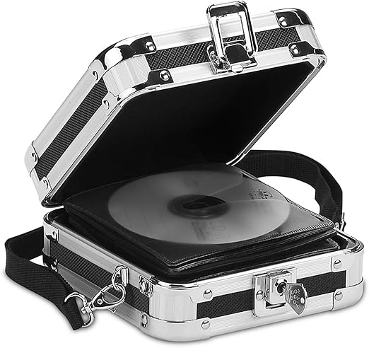 Leitz Vaultz CD DVD Hard Case Wallet 32 Disc Capacity Black + Sleeves, Supports over 120 KG of pressure without breaking