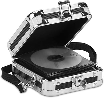 Leitz Vaultz CD DVD Hard Case Wallet 32 Disc Capacity Black + Sleeves, Supports over 120 KG of pressure without breaking