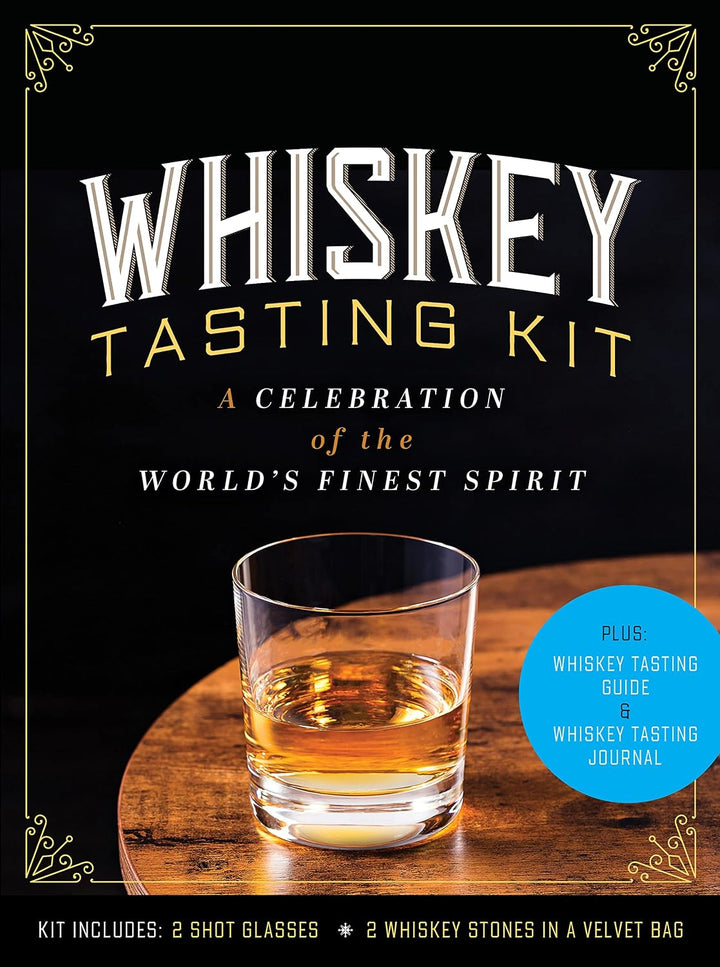 Whiskey Tasting Kit A Celebration of the World's Finest Spirit - Plus: Whiskey Tasting Guide and Whiskey Tasting Journal – Kit Includes: 2 Shot Glasses, 2 Whiskey Stones in a Velvet Bag