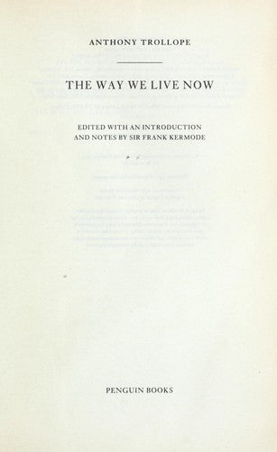 The Way We Live Now