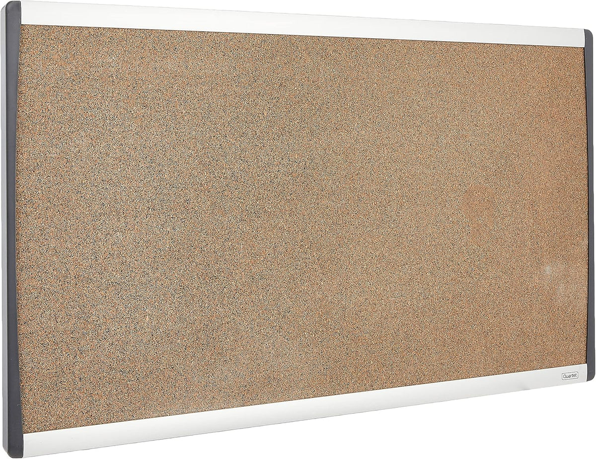 Quartet Bulletin Board, 24" x 14", Corkboard, Cubicle, Arc, Aluminum Frame (ARCB2414)