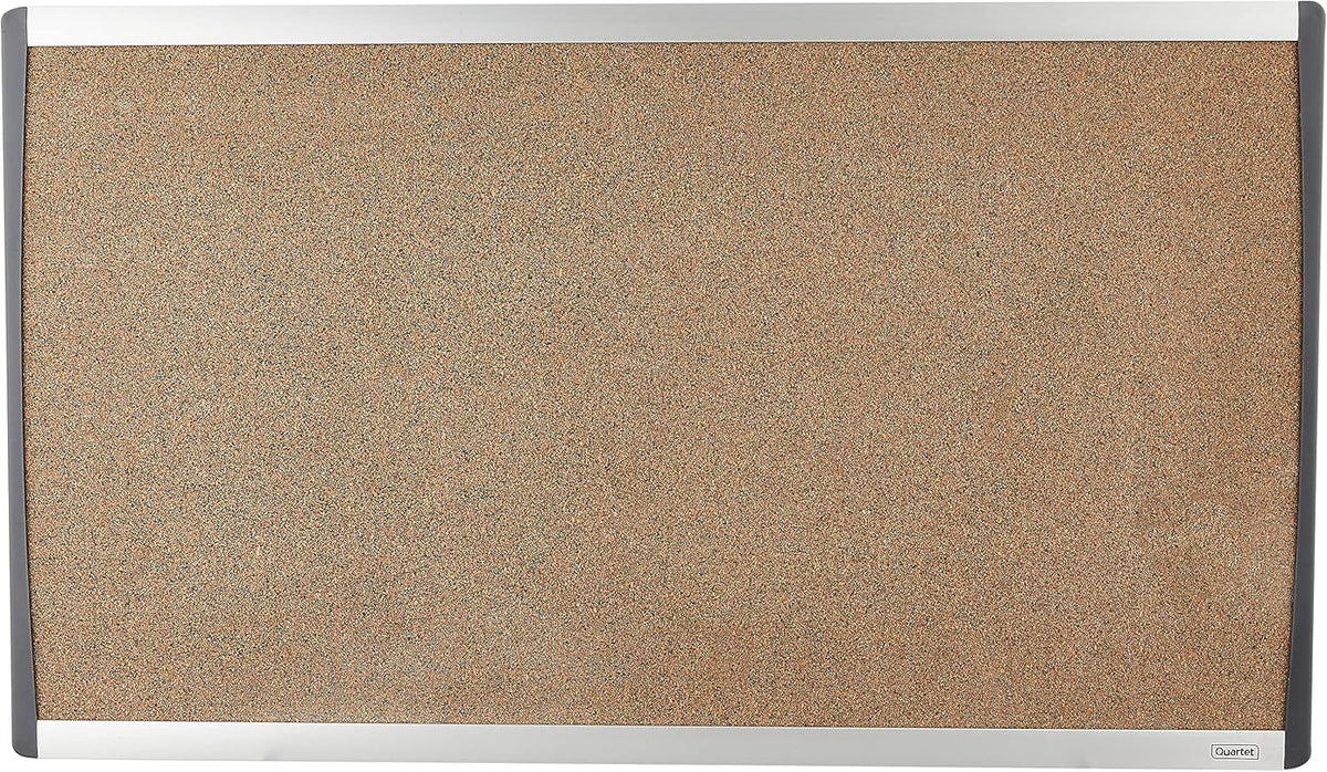 Quartet Bulletin Board, 24" x 14", Corkboard, Cubicle, Arc, Aluminum Frame (ARCB2414)