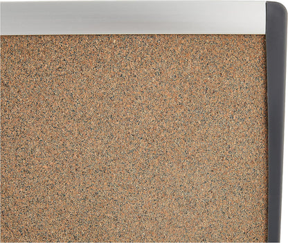 Quartet Bulletin Board, 24" x 14", Corkboard, Cubicle, Arc, Aluminum Frame (ARCB2414)