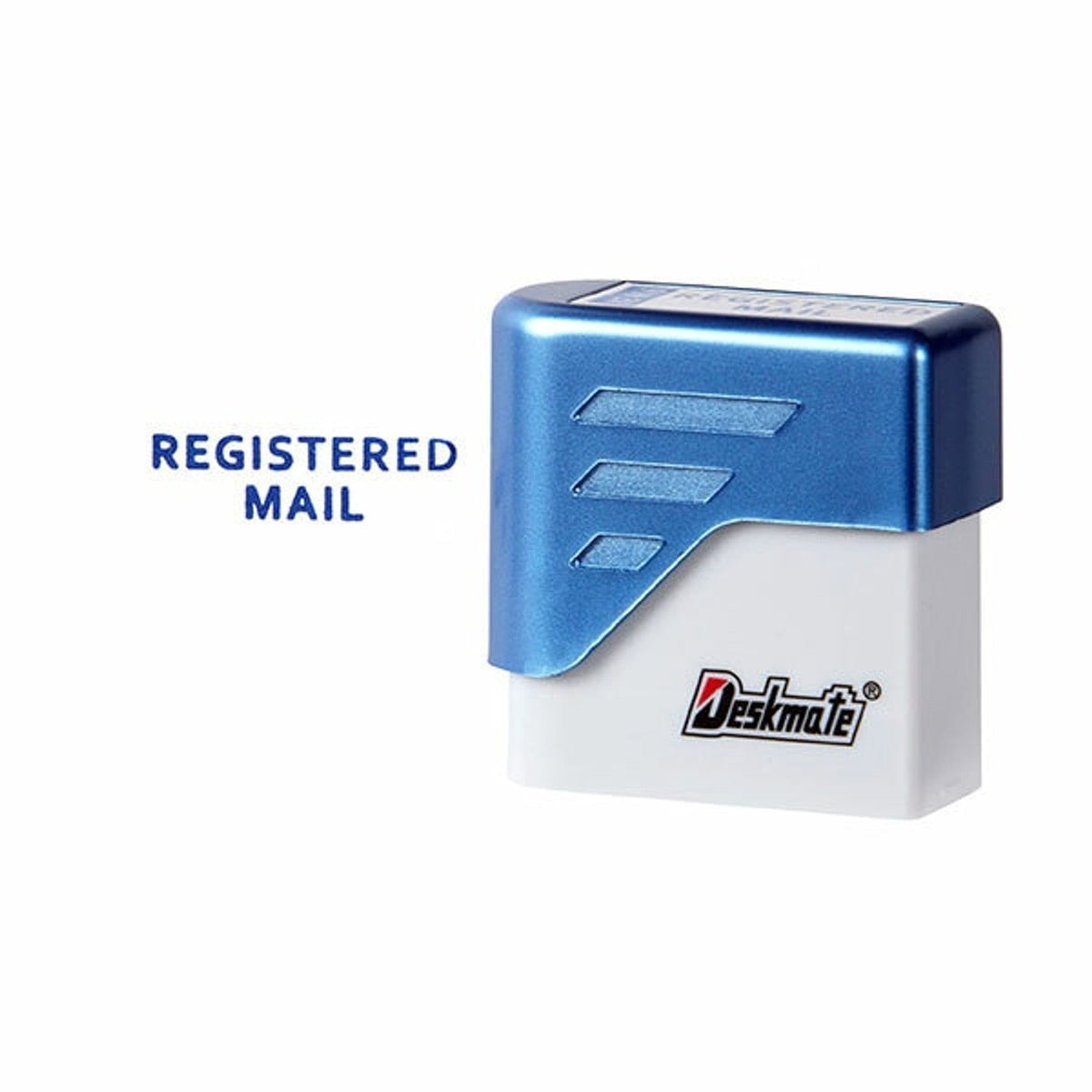 DESKMATE 49592 PRE-INKED OFFICE STAMP "REGISTERED MAIL" BLUE