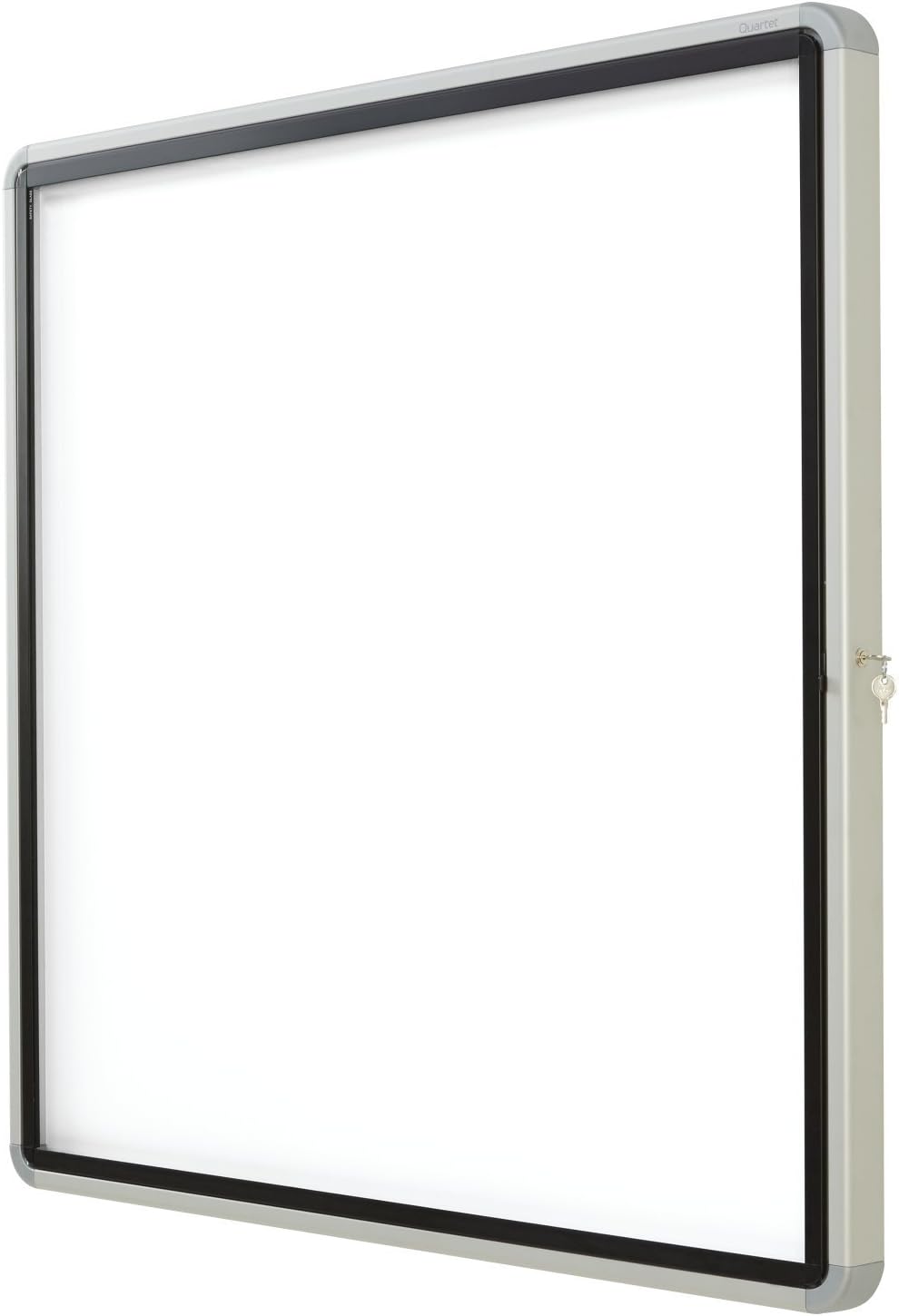 Quartet Enclosed Whiteboard/Dry Erase Board, Magnetic, 38" x 39", 12 Sheets, Outdoor, 1 Swing Door, Aluminum Frame (EEHM3938)