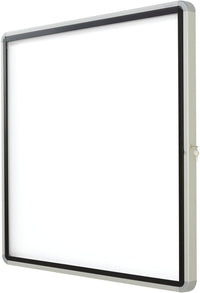 Quartet Enclosed Whiteboard/Dry Erase Board, Magnetic, 38" x 39", 12 Sheets, Outdoor, 1 Swing Door, Aluminum Frame (EEHM3938)