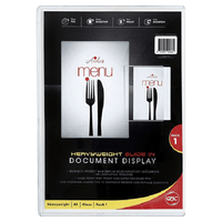 GBC Slide In Document Display Protector Heavy Duty Thick A5 Clear Menu Holder, Document Display