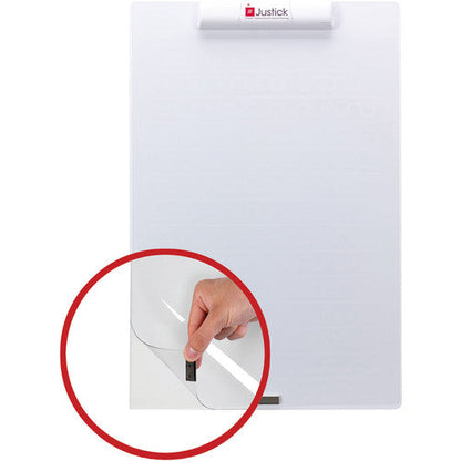 Justick by Smead, Frameless Mini Electro Dry-Erase Board with clear overlay, with Electro Surface Technology, White 400 mm X 600 mm