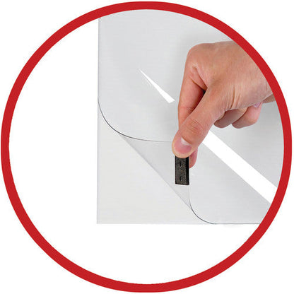 Justick by Smead, Frameless Mini Electro Dry-Erase Board with clear overlay, with Electro Surface Technology, White 400 mm X 600 mm