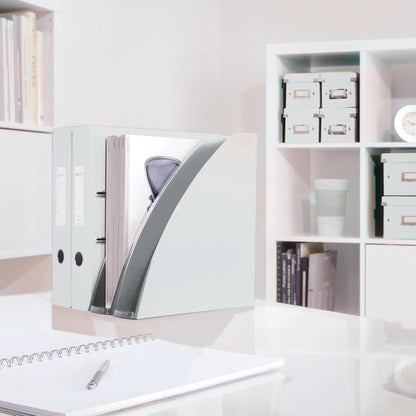Leitz 52771001 Magazine File, A4, Wow Range, Pearl White, High Quality Robust Product