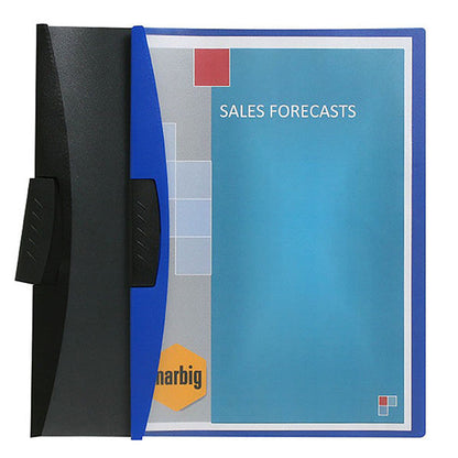 MARBIG #2012001 KWIK CLIP FILE A4 BLUE, NO HOLE PUNCHING REQUIRED