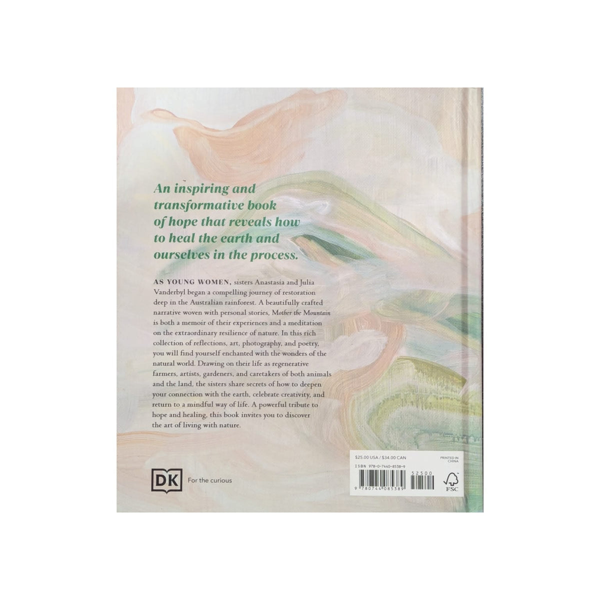 Back cover details of Mother the Mountain imported edition