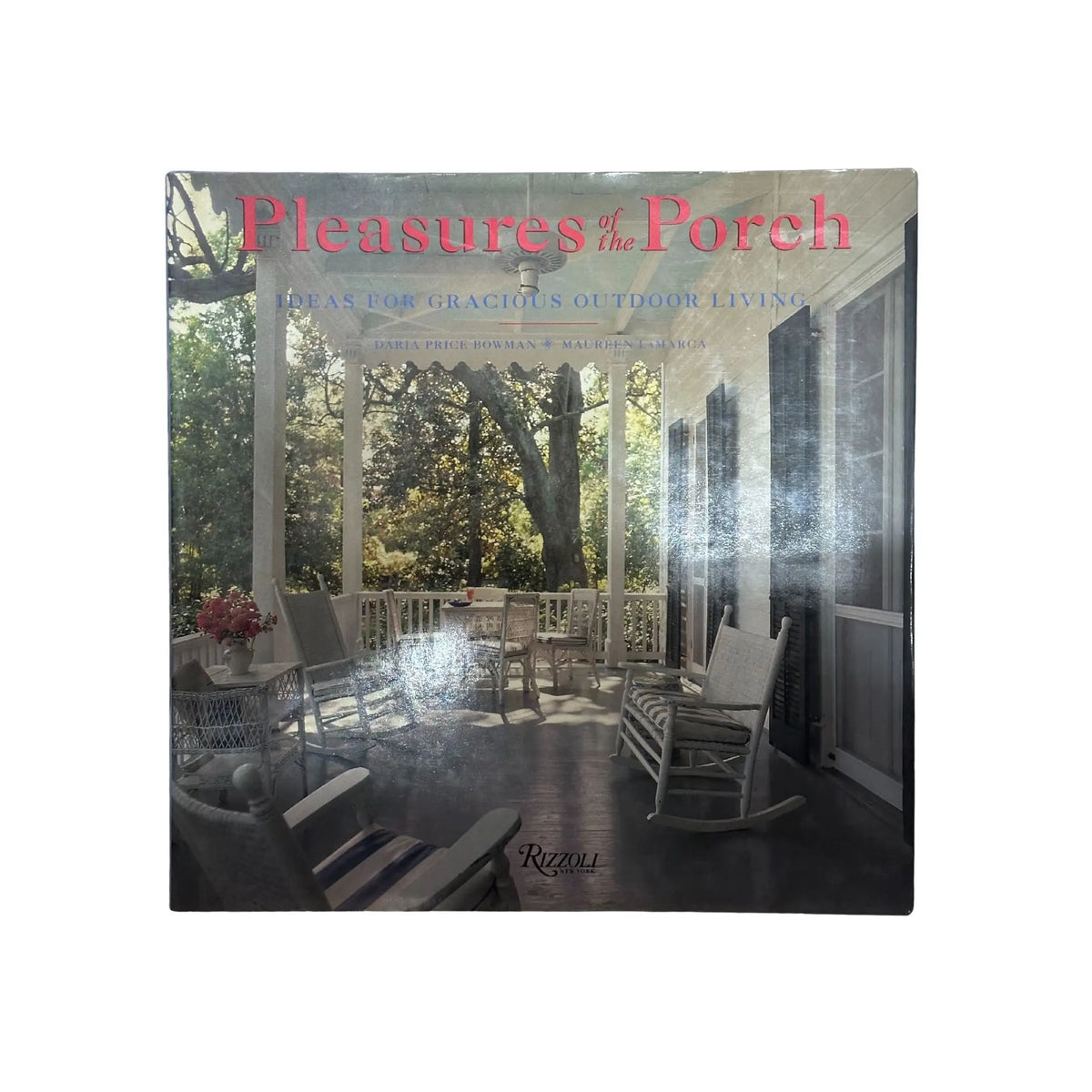 Book titled 'Pleasures of the Porch' with an image of a porch on the cover.