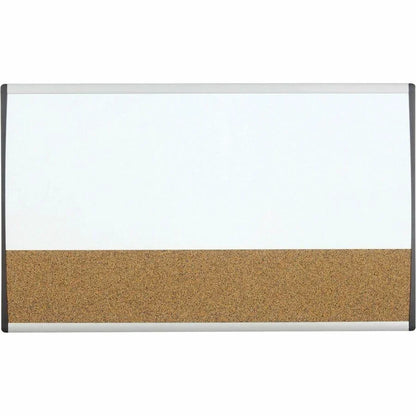 Quartet Arc Cubicle Combination Board - 30" (2.5 ft) Width x 18" (1.5 ft) Height - White Cork Surface - Silver Aluminum Frame - Horizontal - Magnetic