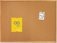 Quartet Cork Board, Bulletin Board, 5' x 3' Corkboard, Oak Finish Frame (305)