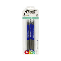Texta Retractable Ballpoint Pens Blue 3 Pack