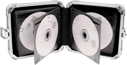 Leitz Vaultz CD DVD Hard Case Wallet 32 Disc Capacity Black + Sleeves, Supports over 120 KG of pressure without breaking