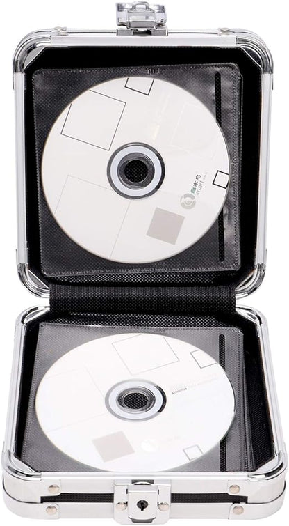 Leitz Vaultz CD DVD Hard Case Wallet 32 Disc Capacity Black + Sleeves, Supports over 120 KG of pressure without breaking