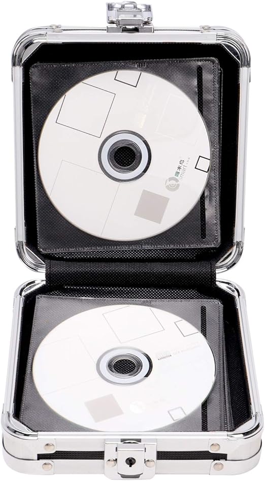 Leitz Vaultz CD DVD Hard Case Wallet 32 Disc Capacity Black + Sleeves, Supports over 120 KG of pressure without breaking