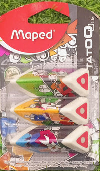 Maped Triple Radierer Pyramid Eraser Quantity, Non Toxic, Safe For Children to Use, PVC Free