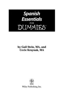 Spanish Essentials For Dummies