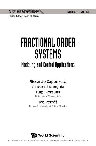 Fractional Order Systems Modeling and Control Applications
