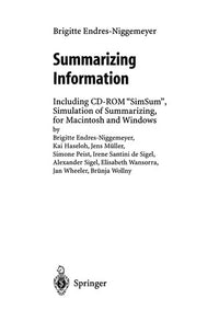 Summarizing Information Including CD-ROM “SimSum”, Simulation of Summarizing, for Macintosh and Windows