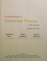 Fundamentals of Corporate Finance, Global Edition