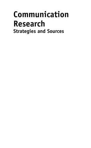 Communication Research: Strategies and Sources