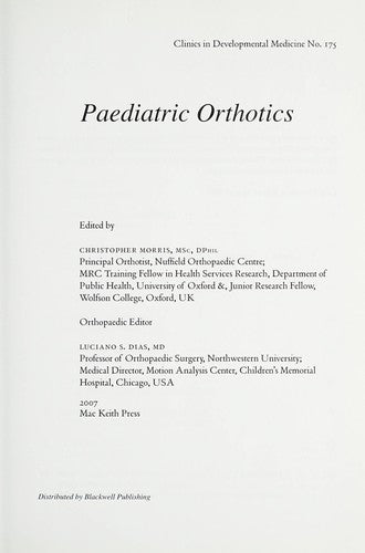 Paediatric Orthotics Orthotic management of children