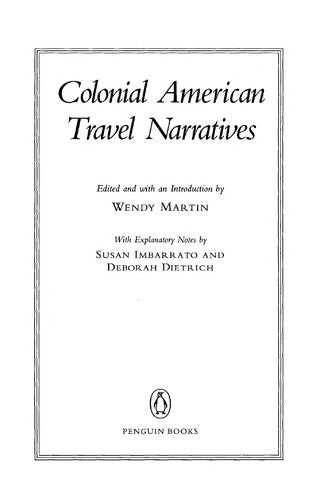 Colonial American Travel Narratives