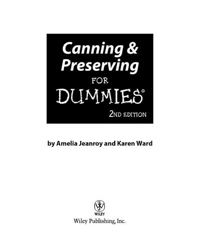 Canning and Preserving For Dummies