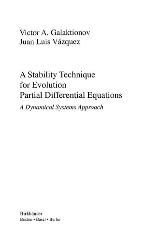 A Stability Technique for Evolution Partial Differential Equations A Dynamical Systems Approach