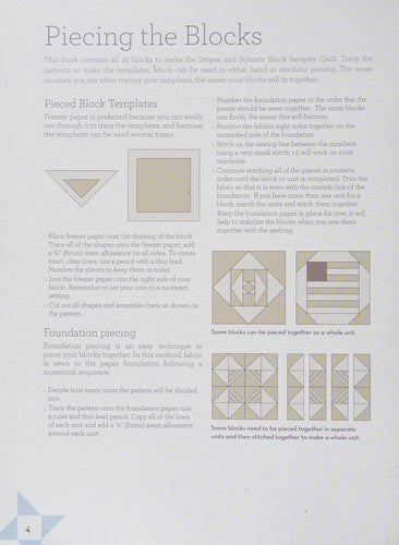 Stripes and Squares Block Sampler Quilt 25 Traditional and Original Designs