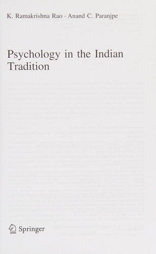 Psychology in the Indian Tradition