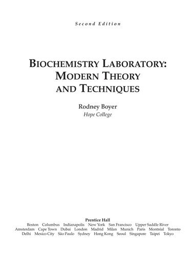 Biochemistry Laboratory Modern Theory and Techniques