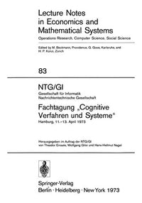 NTG/GI Gesellschaft für Informatik Nachrichtentechnische Gesellschaft. Fachtagung „Cognitive Verfahren und Systeme“ Hamburg, 11.–13. April 1973