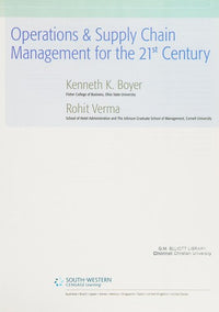 Operations and Supply Chain Management for the 21st Century